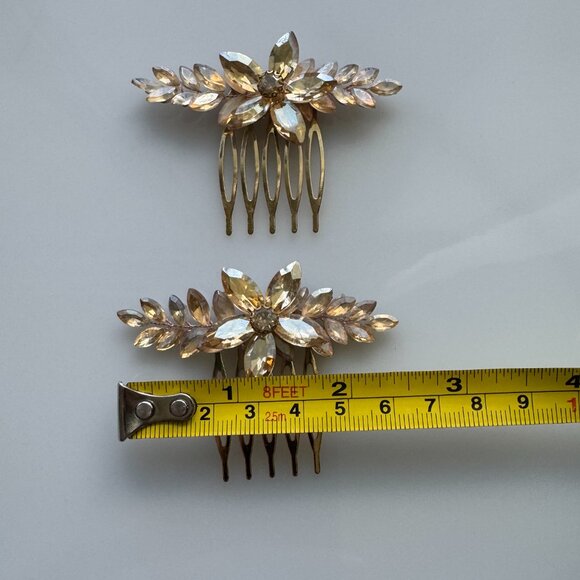 [NEW] Bridal Wedding Rhinestones Hair Comb Gold Silver Bundle Lot main image 5